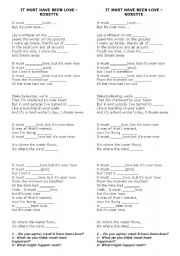 English Worksheet: It must have been love - Roxette