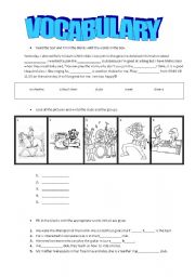 English worksheet: Vocabulary