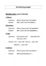 English Worksheet: introducing poeple