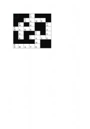 English Worksheet: crossword for a-e words