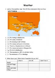 English Worksheet: Weather - Victoria