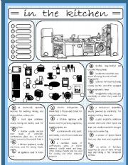 English Worksheet: In the kitchen (1/4)