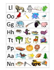 English Worksheet: Recognizing Beginning Sounds/Letters