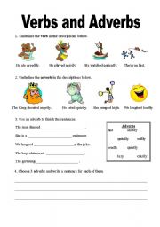 Verbs and Adverbs worksheet