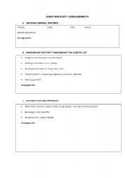 English worksheet: Organizing a Christmas Party