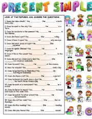 English Worksheet: PRESENT SIMPLE (3RD PERSON SINGULAR)