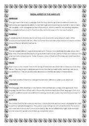 English worksheet: Social aspects of the Sans life