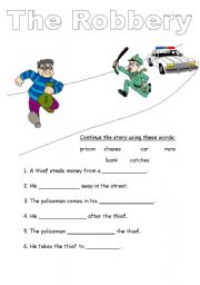 English Worksheet: The Robbery (Creative Writing)