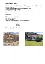 English Worksheet: Different types of homes