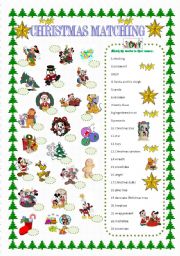 English Worksheet: Christmas matching