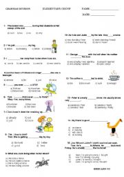 English Worksheet: grammar revision