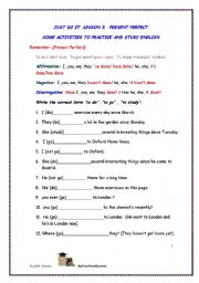 English Worksheet: PRESENT PERFECT TALKING ABOUT SITUATIONS