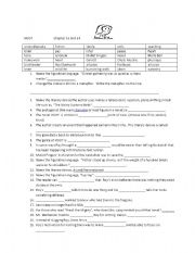 English Worksheet: Hoot Chapter 13 and 14  Questions  with Word Bank