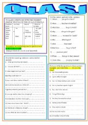 English Worksheet:  quasi : question word .auxiliary. subject. infinitive 