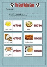 English Worksheet: The Great Waiter Game
