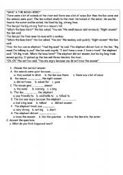 English Worksheet: Animals Reading