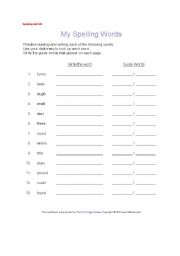 English worksheet: Spelling