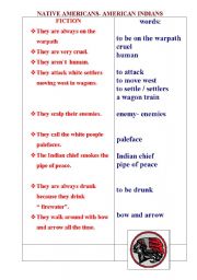 English Worksheet: Native Americans- fiction and fact