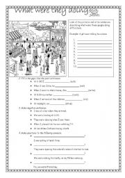 English Worksheet: Past Cont. Exercises