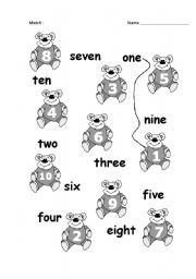 English Worksheet: numbers 1-10