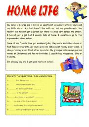 English Worksheet: HOME LIFE