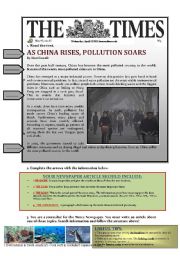 English Worksheet: Pollution and Environment