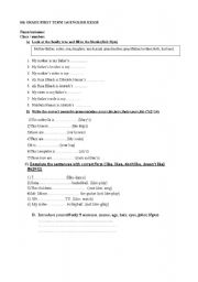 English Worksheet: revision test for 6th grade