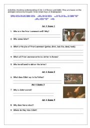 English Worksheet: Romeo and Juliet Act 4