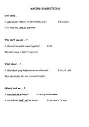 English Worksheet: Making Suggestions