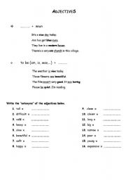 English worksheet: Adjectives