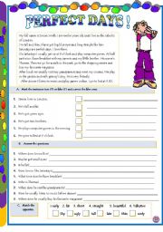 English Worksheet: Daily routine-Perfect days!