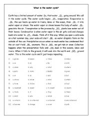 English Worksheet: What is the water cycle?