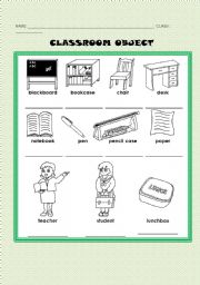English worksheet: Classroom object