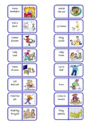 English Worksheet: Daily routines domino - part 2