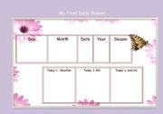 English worksheet: My First Daily Planner