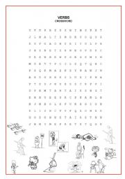 English Worksheet: CROSSWORD (VERBS fourth part)