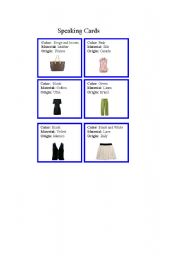 English Worksheet: Speaking Cards