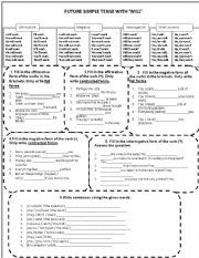 English Worksheet: Future Simple Tense (with will)