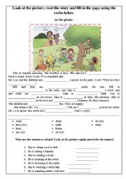 English Worksheet: At the picnic