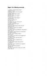 English Worksheet: Reported Speech