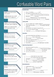 Confusable Word Pairs 1