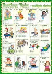 English Worksheet: Routines Verbs