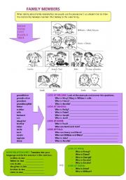 English Worksheet: FAMILY MEMBERS