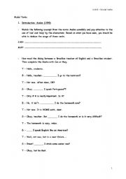 English Worksheet: Modal Verbs