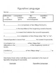 English Worksheet: Figurative Language