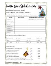 English Worksheet: How the Grinch Stole Christmas Part 6/6.