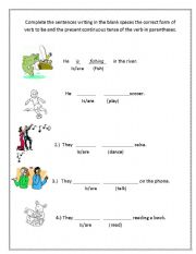 English Worksheet: Present Continuous Tense