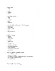English Worksheet: mutiple choice vocabulary-food