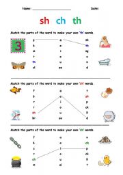 English Worksheet: Sh Ch Th - part 2