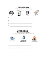 English worksheet: Rules & Advice